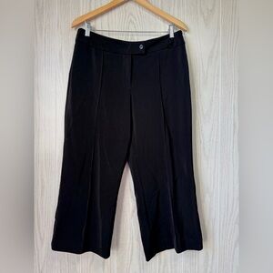 White House Black Market Black Cropped Dress Pants Stretch Size 12